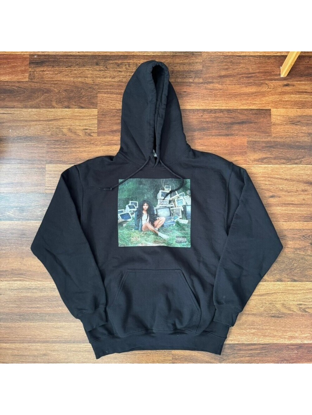 SZA's Ctrl Album Artwork Black Pullover Hoodie Size Medium